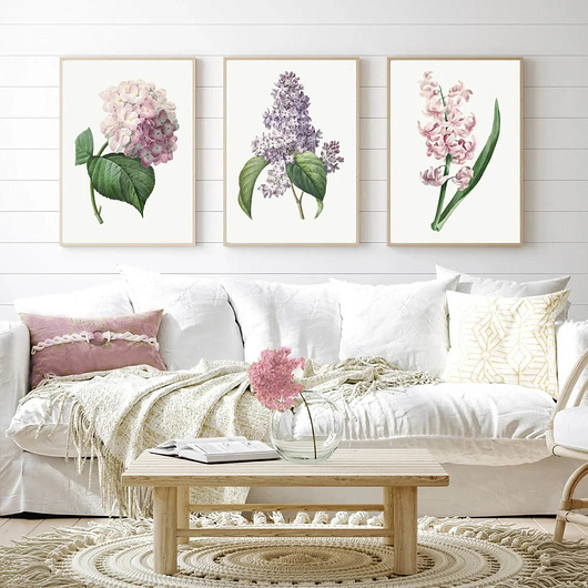 grafiki i ilustracje ZESTAW PLAKATÓW botaniczne kwiaty ilustracje