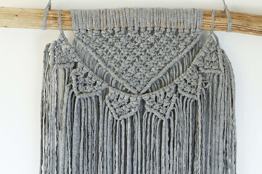 Makrama na ścianę SZARA macrame wallhanging SisFox