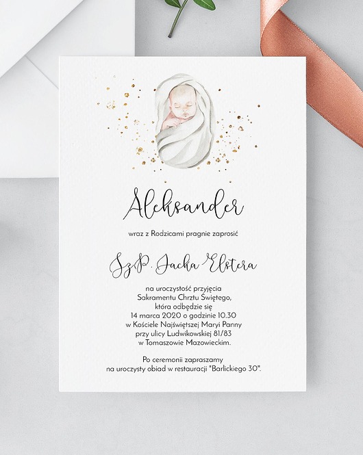 kartki, zaproszenia na chrzest Zaproszenie Chrzest Maleństwo