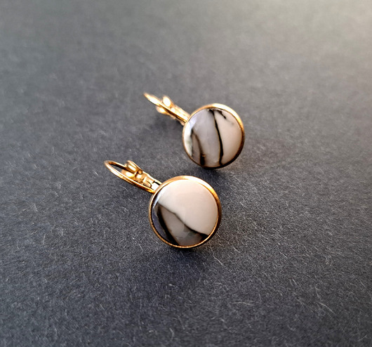 kolczyki z masy plastycznej Kolczyki marmurowe no2