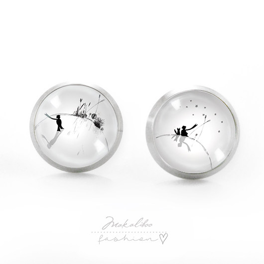 kolczyki srebrne Postać Planeta/friends - mini wkręty