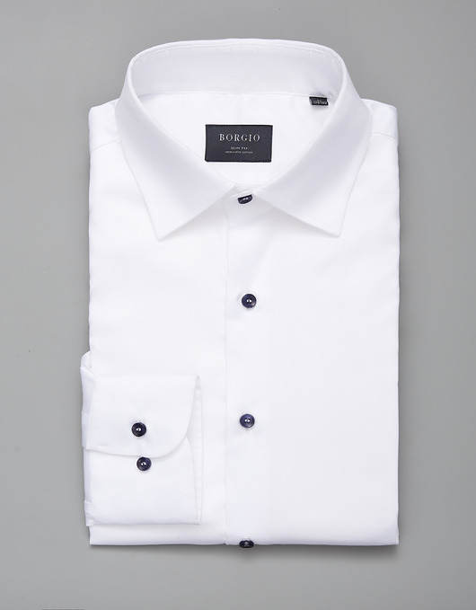 koszule męskie koszula 00249 dł. rękaw biały slim fit 176/182 40