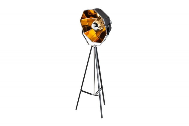 lampy do pokoju dziecka Lampa stojąca podłogowa Studio czarna złota loftowa industrialna160cm