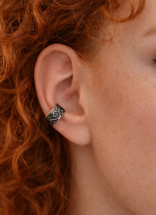 nausznice Nausznica Romantic Dark srebro oksydowane