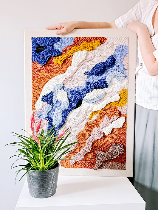 obrazy Obraz tekstylny punch needle "Meandry" NA ZAMÓWIENIE