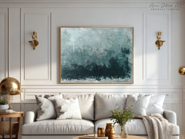 obrazy SPOKÓJ NATURY Abstrakcyjny obraz ręcznie malowany, 100x70 cm