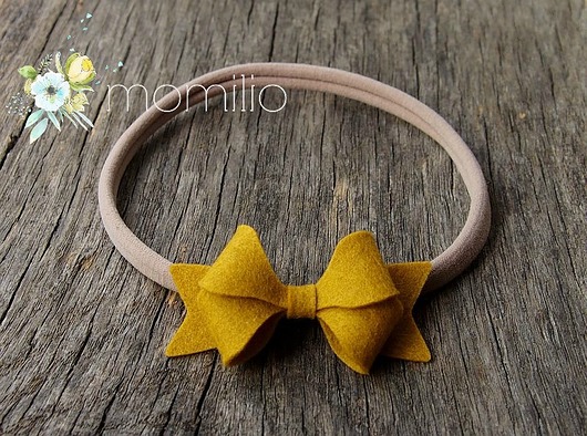 ozdoby do włosów dla dzieci Opaska do włosów Butterfly Bow Mustard