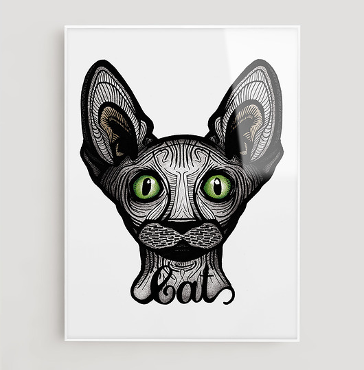 Plakat DOTWORK CAT | A3 WISIMITU