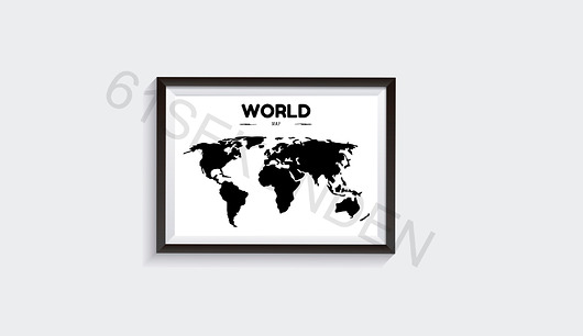  Plakat do salonu MAPA ŚWIATA 61sekunden