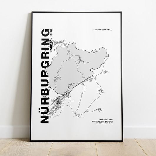 Plakat Tory wyścigowe - Nurburgring  Peszkowski Graphic