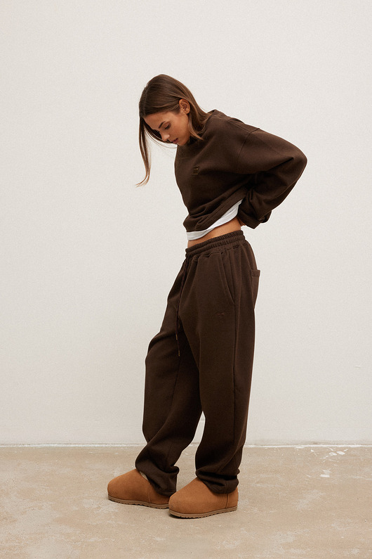 spodnie dresowe damskie Spodnie JAMES chocolate