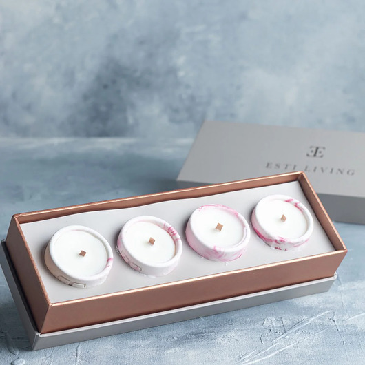 świeczniki i świece Zestaw 4 świeczek Pink Blush