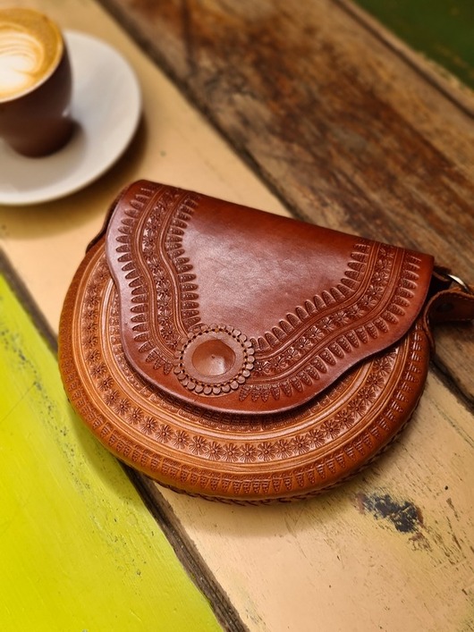 torby na ramię Torebka skórzana ręcznie robiona góralska Tzimol