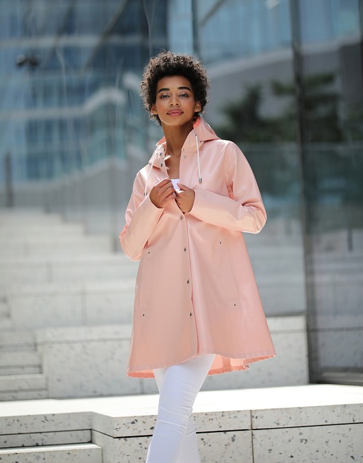 płaszcze damskie VANNSKJOLD płaszcz przeciwdeszczowy GRACE FLASH peach pink