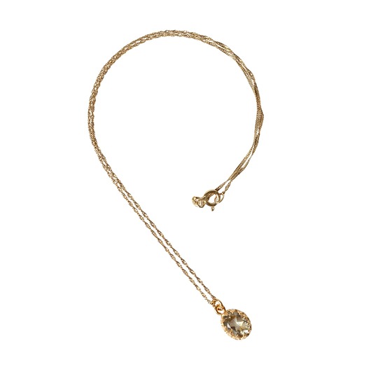 złote naszyjniki Złoty naszyjnik z zielonym ametystem w stylu Vintage