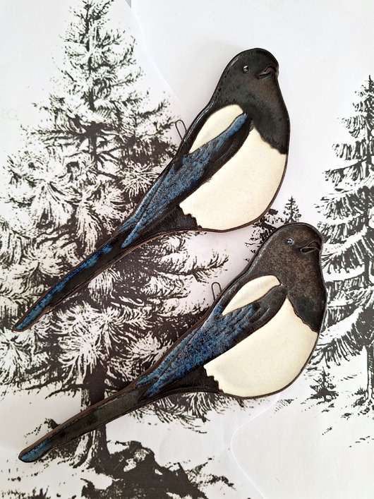 figurki i rzeźby Ceramiczny ptak 2 sztuki dekoracja ogrodowa