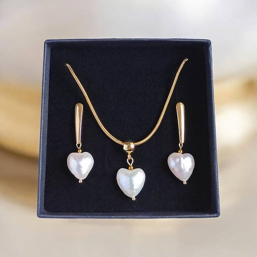 komplet biżuterii RAZEM TANIEJ! komplet : serce - perła : wyjątkowy prezent PREMIUM