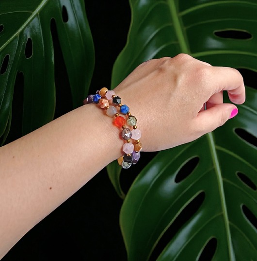 bransoletki z kamieni naturalnych RAZEM TANIEJ! 2 bransoletki: mix kamieni: szlif gwiazdkowy 8mm