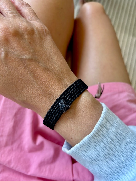 bransoletki na sznurku Tkana bransoletka unisex - czarna