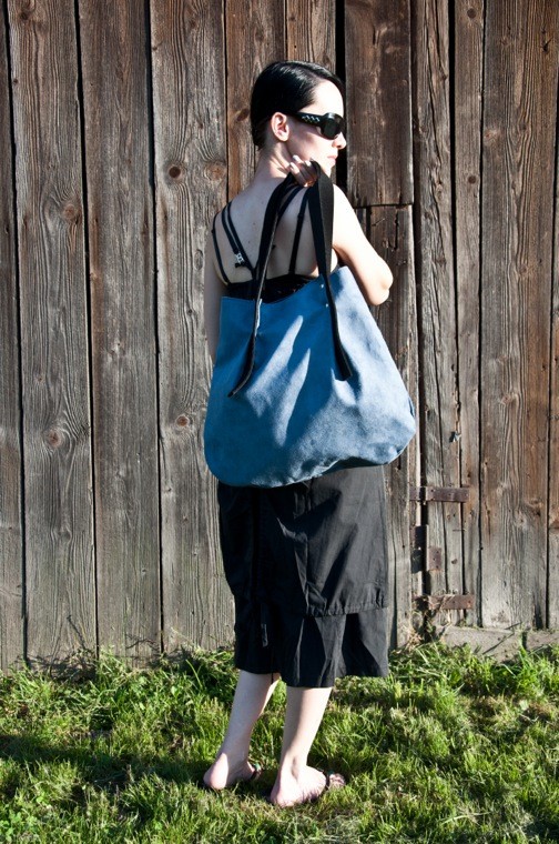 Torba tote - szaro-niebieska PRACOWNIA 166
