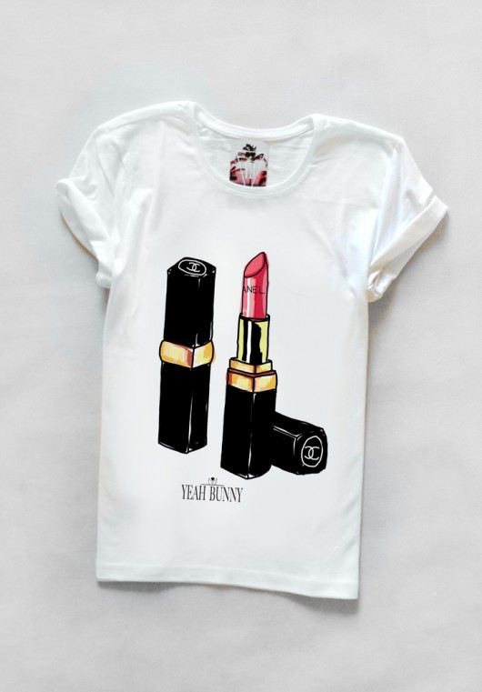 T shirt z extra printem LIP CHANEL PINK new M deleted_12136308