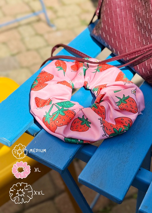 gumki do włosów Scrunchie XXL - Strawberry Milkshake