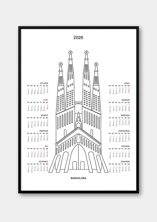 kalendarze i plannery Kalendarz Barcelona 2026