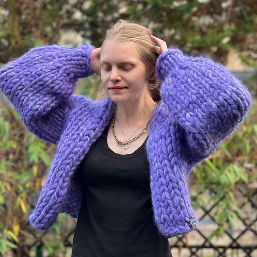 kardigany damskie 100%  WELNA chunky kardigan