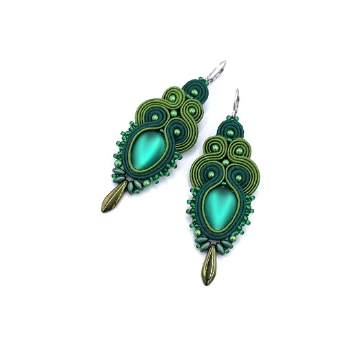 kolczyki soutache Amaya kolczyki sutasz zielone wiosenne lekkie