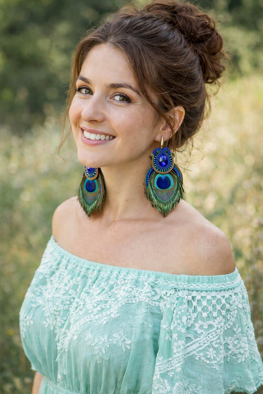 kolczyki soutache Peacock Eye-kolczyki soutache