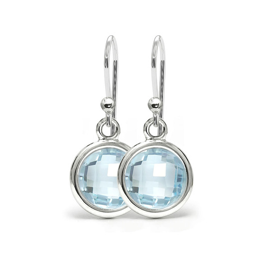 kolczyki srebrne Aura - Srebrne kolczyki z niebieskim topazem