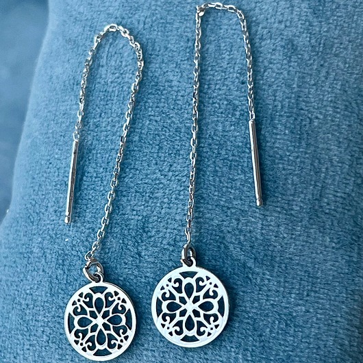 kolczyki srebrne Długie Kolczyki na Łańcuszku