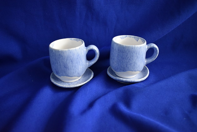 filiżanki Filiżanki ceramiczne błękitne