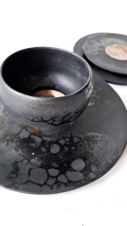 pojemniki kuchenne Zestaw naczyń toczonych na kole BUBBLE