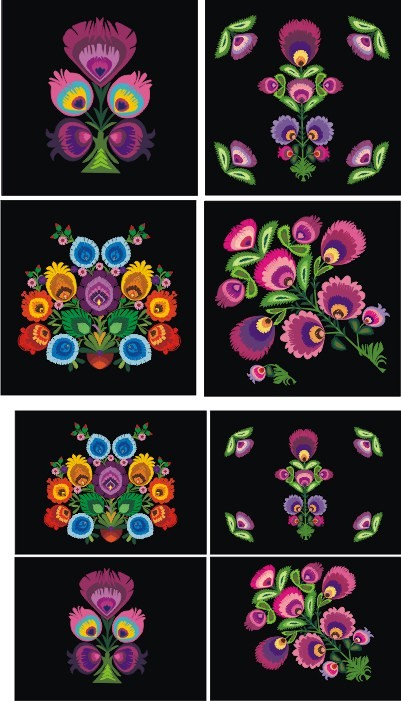 Zamówienie: 4 poszewki, 4 podkładki Gaul Designs