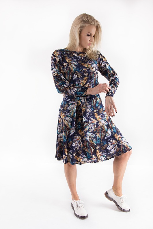 sukienki midi damskie Sukienka PARYŻANKA WZÓR