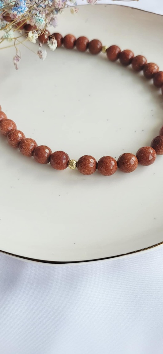 naszyjniki - inne Naszyjnik z kamieni Piasek Pustyni i lakierowanej lawy wulkanicznej