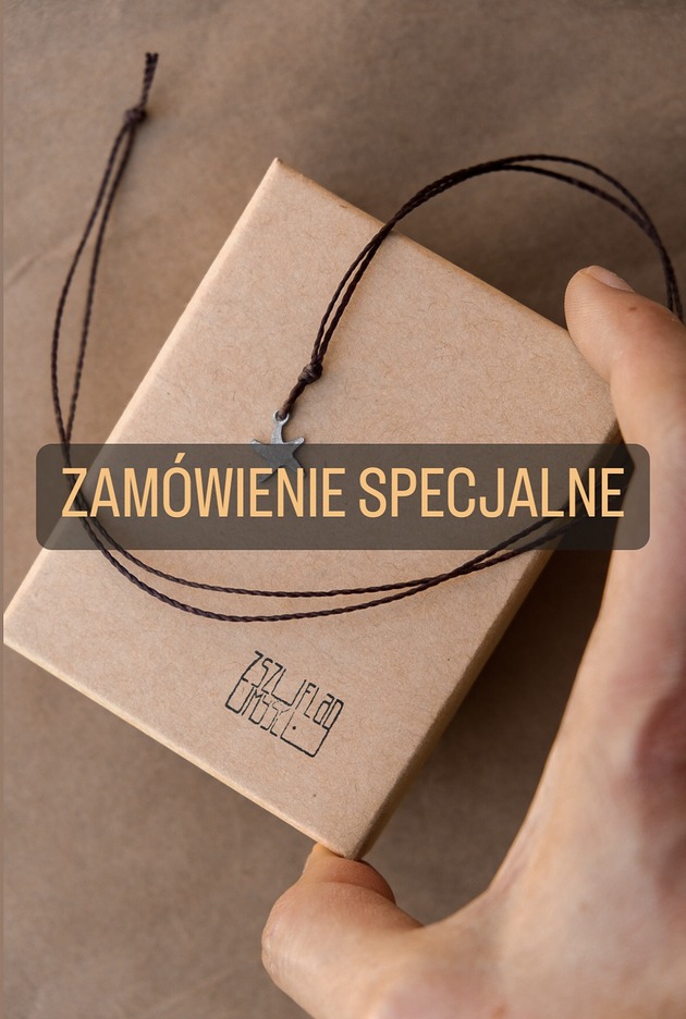 naszyjniki - inne ZAMÓWIENIE SPECJALNE Owal w kolorze srebrnym na czekoladowym rzemyku