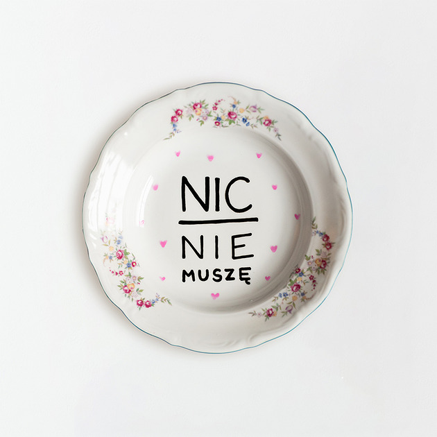 Ozdoby na ścianę Talerz na ścianę - nic nie muszę