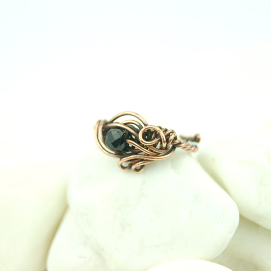 pierścionki - różne Turmalin regulowany pierścionek z miedzi