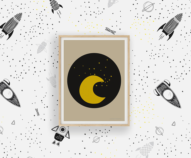 obrazy i plakaty do pokoju dziecięcego Plakat dla dzieci KOSMOS (Space Night)