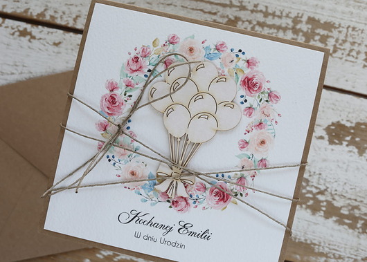 kartki scrapbooking Ręcznie robiona kartka na urodziny dla dziewczynki z personalizacją