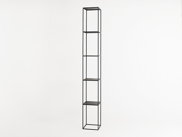 regały i półki Regał metalowy minimalisyczny TENSIO PILLAR 5 blatów 230 cm czarny