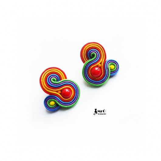 Tęczowe kolczyki sutasz Mró Soutache