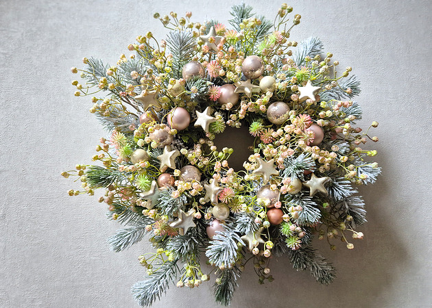 wianki bożonarodzeniowe Wianek z gipsówka