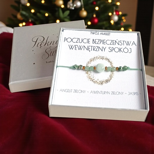 bransoletki z kamieni naturalnych Amulet - POCZUCIE BEZPIECZEŃSTWA, wewnętrzny spokój - świąteczne pudełko