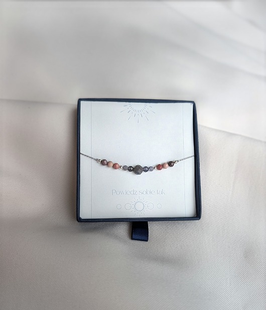 bransoletki z kamieni naturalnych Kianit, mokait, rodonit - unikalna bransoletka