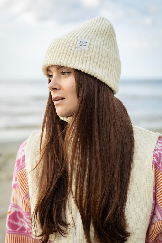 czapki damskie Czapka Hiro z wełny merino biała