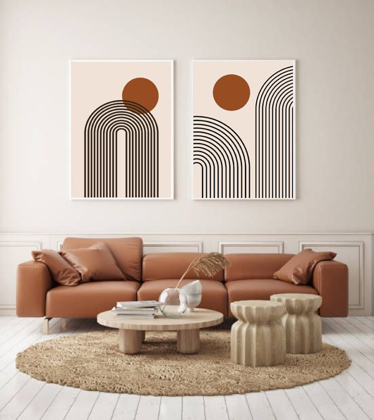 grafiki i ilustracje DWA PLAKATY mid century abstrakcyjne