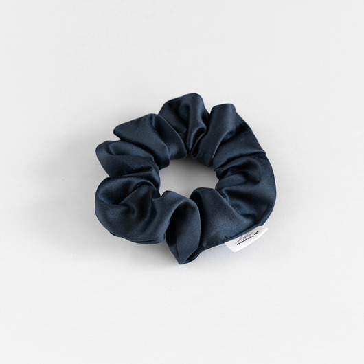 Scrunchie NAVY BLUE SATIN wu handmade